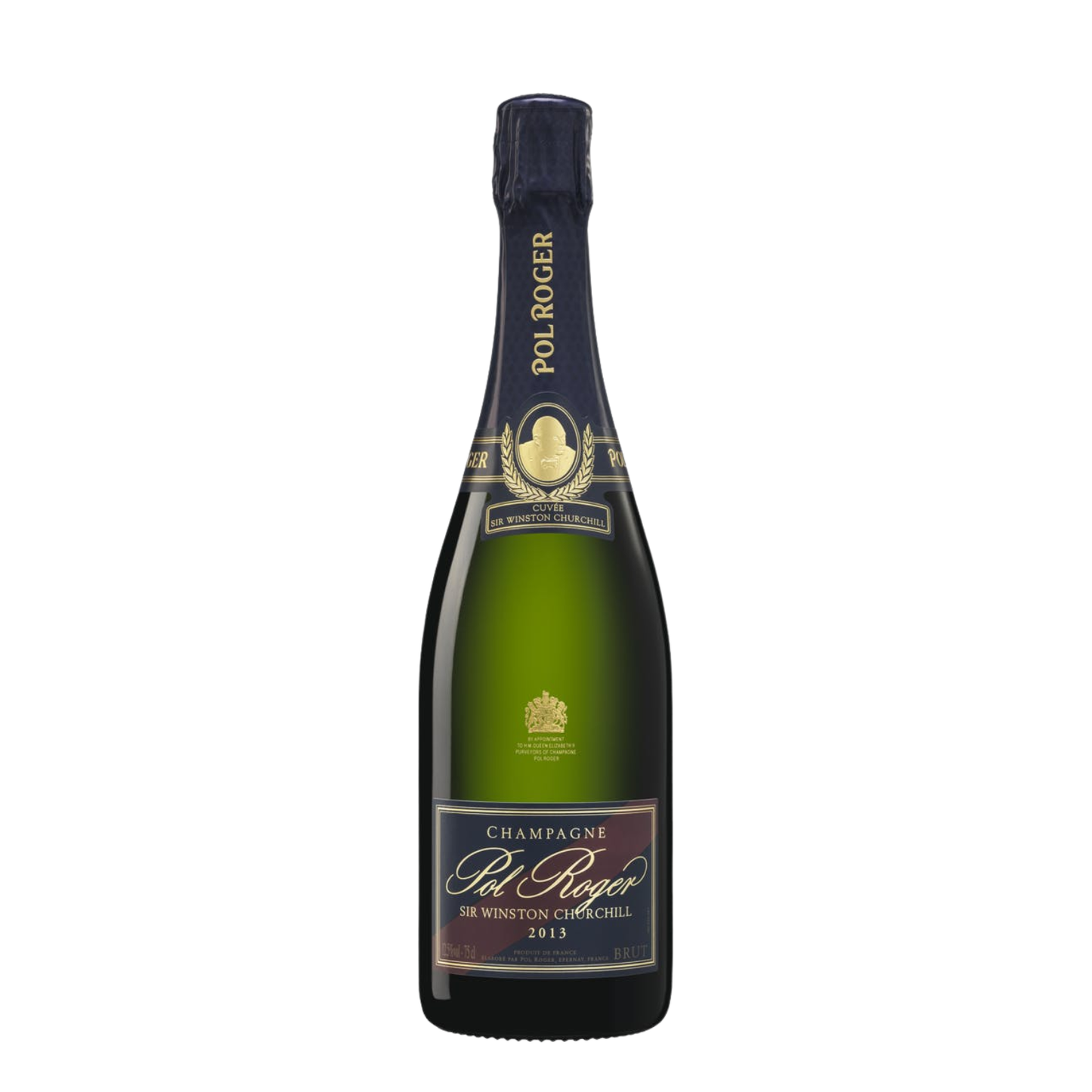 2013 Champagne Pol Roger Sir Winston Churchill in white background