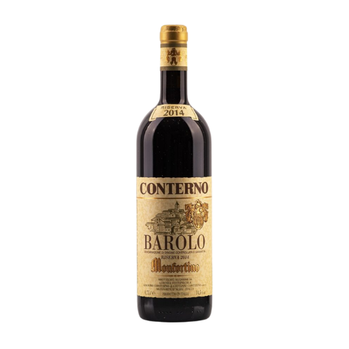 2014 Conterno Monfortino wine bottle on a white background