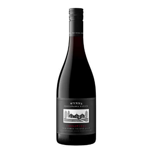2018 Wynns Coonawarra Estate Old Vines wine bottle on a white background