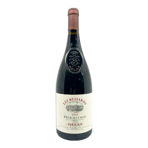 Delas Hermitage Les Bessards 2019 red wine magnum 1.5L in white background