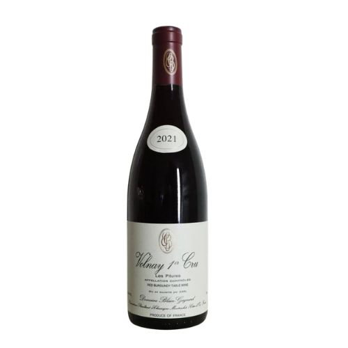 A bottle of 2021 Blain-Gagnard – Volnay “Les Pitures” Rouge in white background