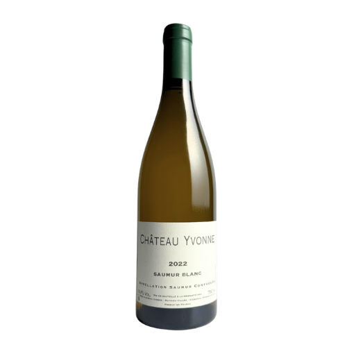 2022 Saumur Champigny Yvonne wine bottle on a white background
