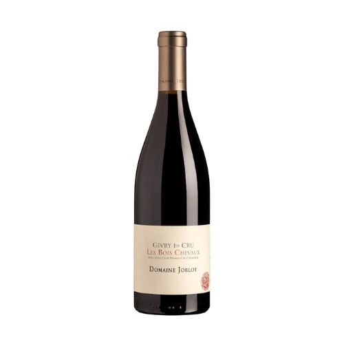 2022 Domaine Joblot Givry 1er Cru Clos Bois Chevaux wine bottle on a white background