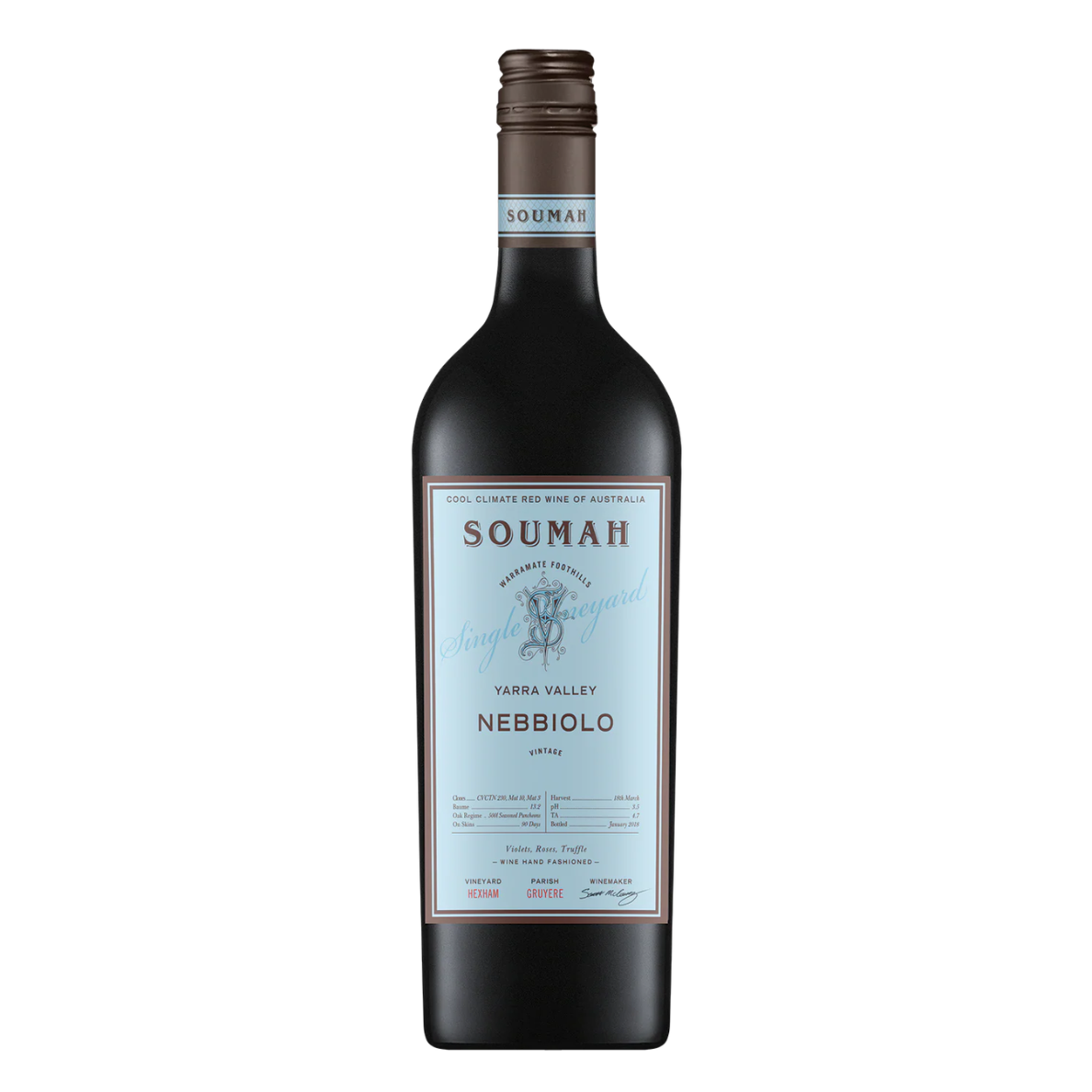 2022 Soumah Nebbiolo in a white background