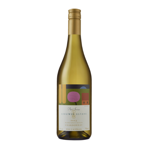 A bottle of 2023 Leeuwin Estate Art Series Chardonnay on a white background.