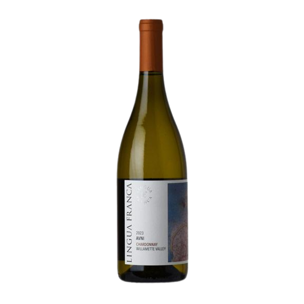 2023 Lingua Franca Avni Chardonnay in a white background