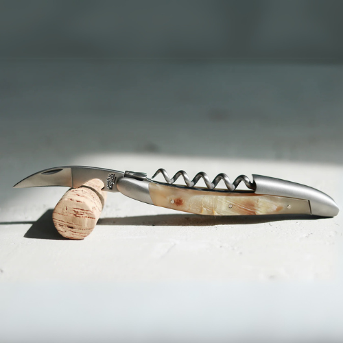 Sommelier knife Aubrac cow horn handle Satin finish
