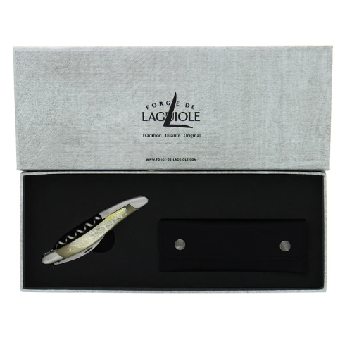 Sommelier knife Aubrac cow horn handle Satin finish