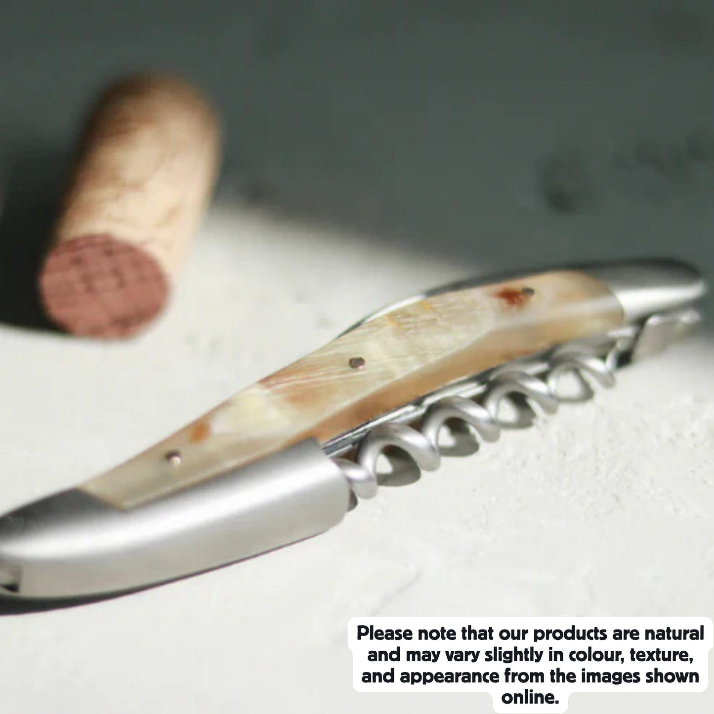 Sommelier knife Aubrac cow horn handle Satin finish