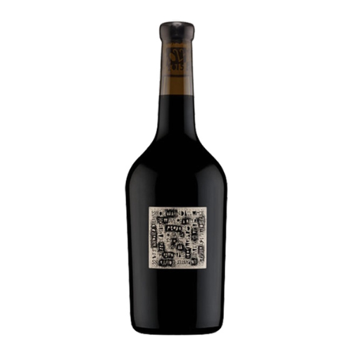 A bottle of Sami-Odi Little Wine #12 MV Shiraz with a wax-sealed neck and a distinctive square abstract black and white label, set against a plain white background.