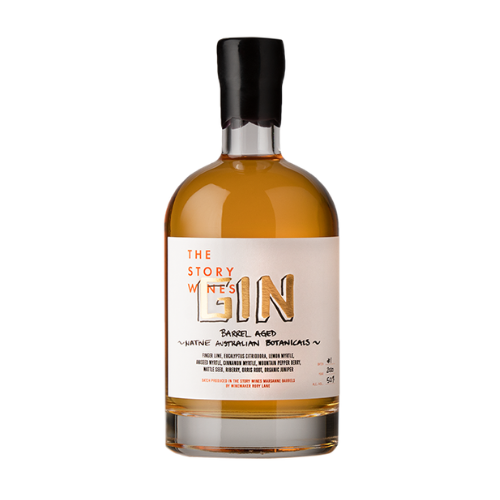 The Story Barrel Aged Gin in a white background