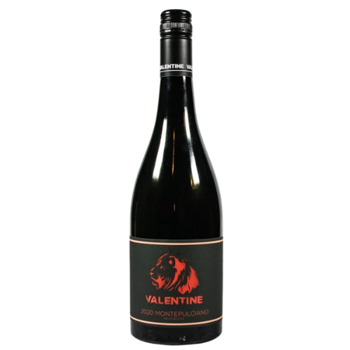 2021 Valentine Montepulciano from Heathcote wine bottle on a white background.