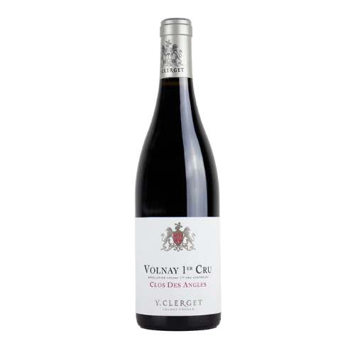 Bottle of 2022 Yvon Clerget Volnay Premier Cru ‘Les Angles’ on a white background.