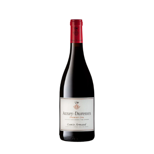 Comte Armand Auxey-Duresses Premier Cru Rouge 2022 Burgundy red wine bottle in white background