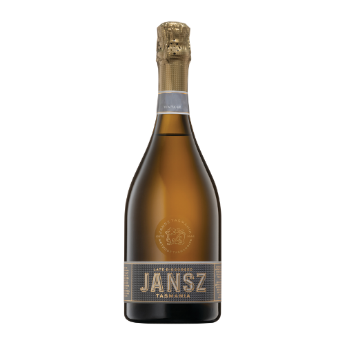 Jansz Late Disgorged 2017 sparkling wine bottle on a white background