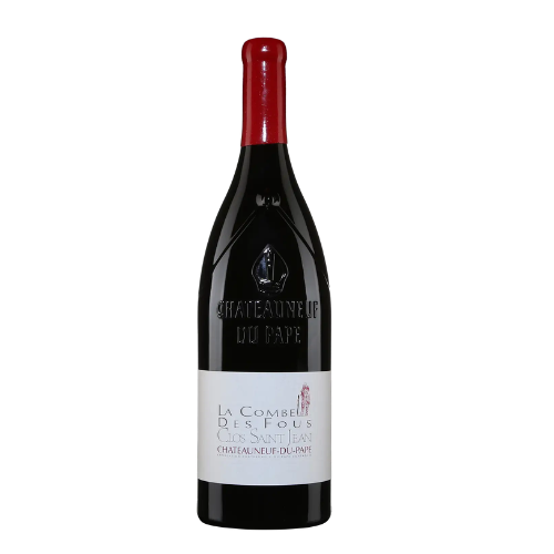 Clos Saint Jean Châteauneuf-du-Pape La Combe des Fous Rouge 2019 red wine magnum 1.5L in white background