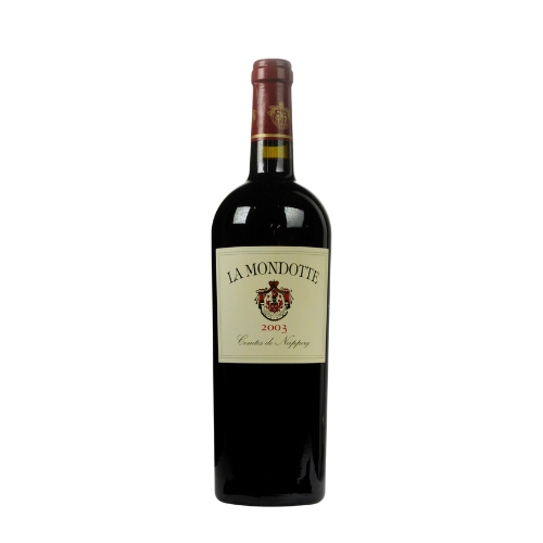 Château La Mondotte 2003 Saint-Émilion red wine bottle in white background