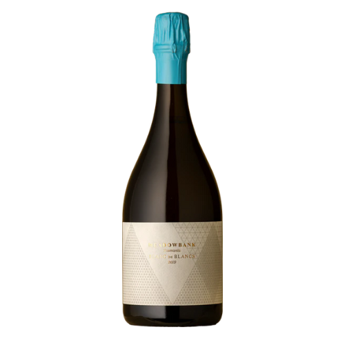 2019 Meadowbank Blanc de Blancs wine bottle on a white background