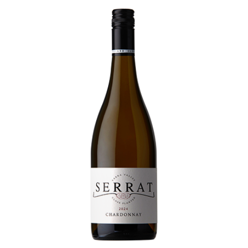 Serrat Chardonnay 2024 Australian white wine bottle in white background