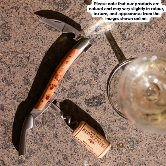 Stamped Bee Juniper Handle Pinot Engraving Satin finish