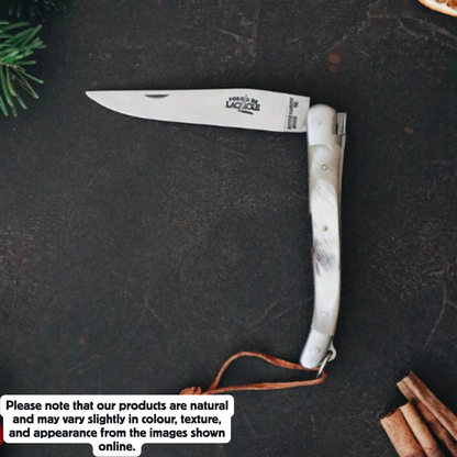 Folding knife Cow horn handle Satin finish 11cm