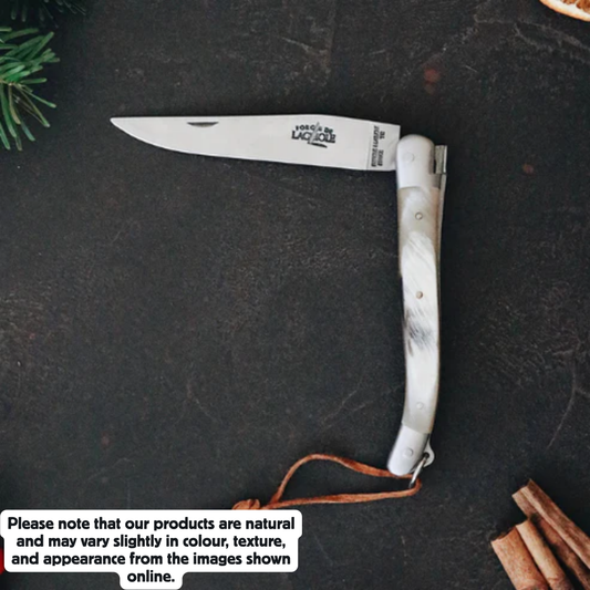 Folding knife Cow horn handle Satin finish 11cm