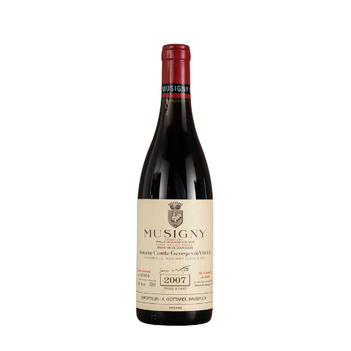 De Vogüé Musigny V.V. 2007 Grand Cru Burgundy red wine bottle in white background