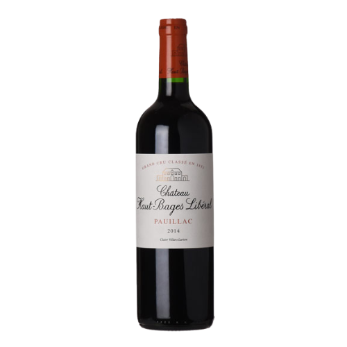 2014 Château Haut-Bages Libéral wine bottle on a white background