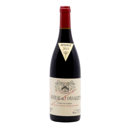 2015 Château de Fonsalette Côtes du Rhône in a white background