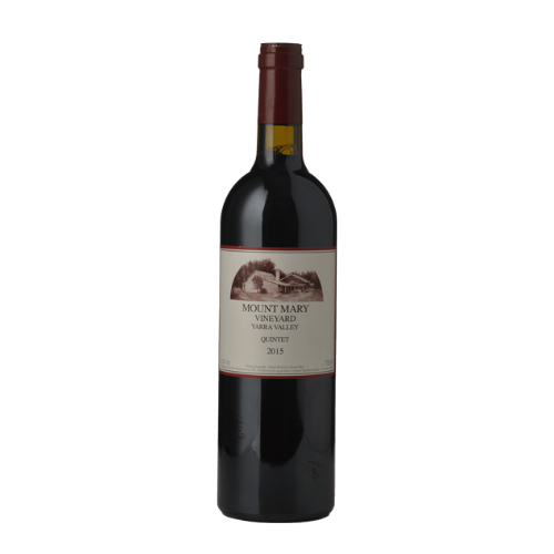 2015 Mount Mary Quintet Bordeaux Blend wine bottle on a white background