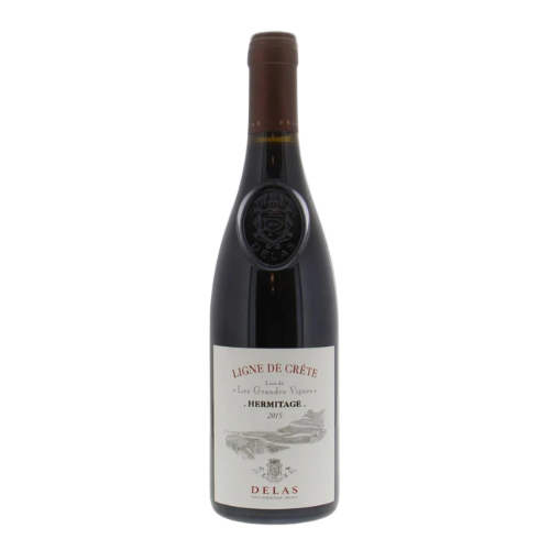 Delas Hermitage Les Grandes Vignes 2015 red wine magnum 1.5L in white background