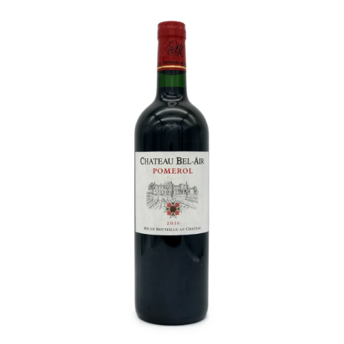 2016 Château Bel Air wine bottle on a white background