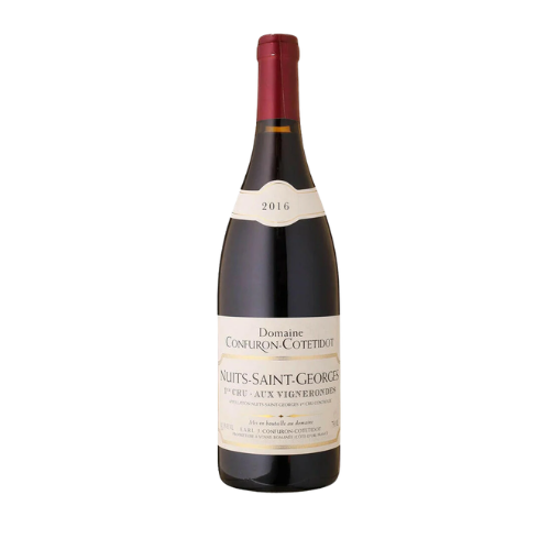 Confuron-Cotetidot Nuits-Saint-Georges Vignerondes 2016 Premier Cru Burgundy red wine bottle in white background