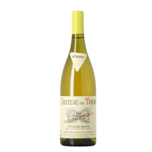 2017 Chateau des Tours Grand Reserve Blanc wine bottle on a white background