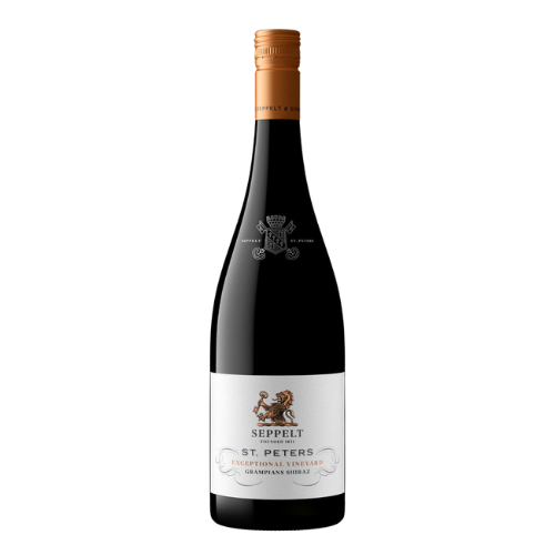 2017 Seppelt St Peters Exceptional Vineyard wine bottle on a white background