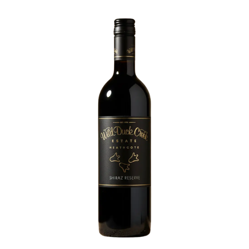 2017 Wild Duck Creek Reserve Shiraz wine bottle on a white background