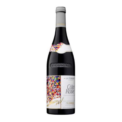 2019 E. Guigal La Turque wine bottle on a white background