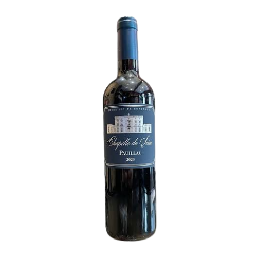2020 Chapelle de Seize Pauillac wine bottle on a white background