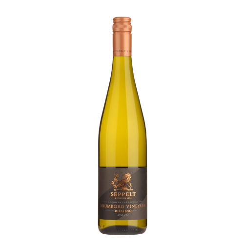 2020 Seppelt Drumborg wine bottle on a white background

