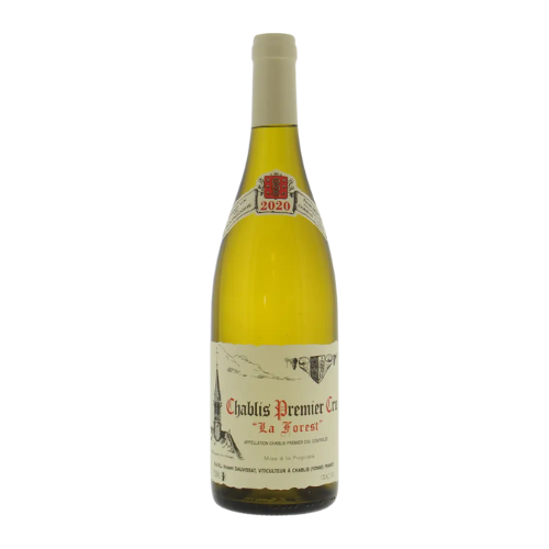 2020 Dauvissat Chablis Premier Cru ‘La Forest’ wine bottle on a white background.