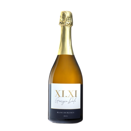2021 Georgia Dale Sparkling Blanc de Blancs in white background