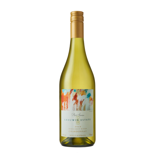 Leeuwin Estate Art Series Chardonnay 2021 Margaret River white wine bottle in white background