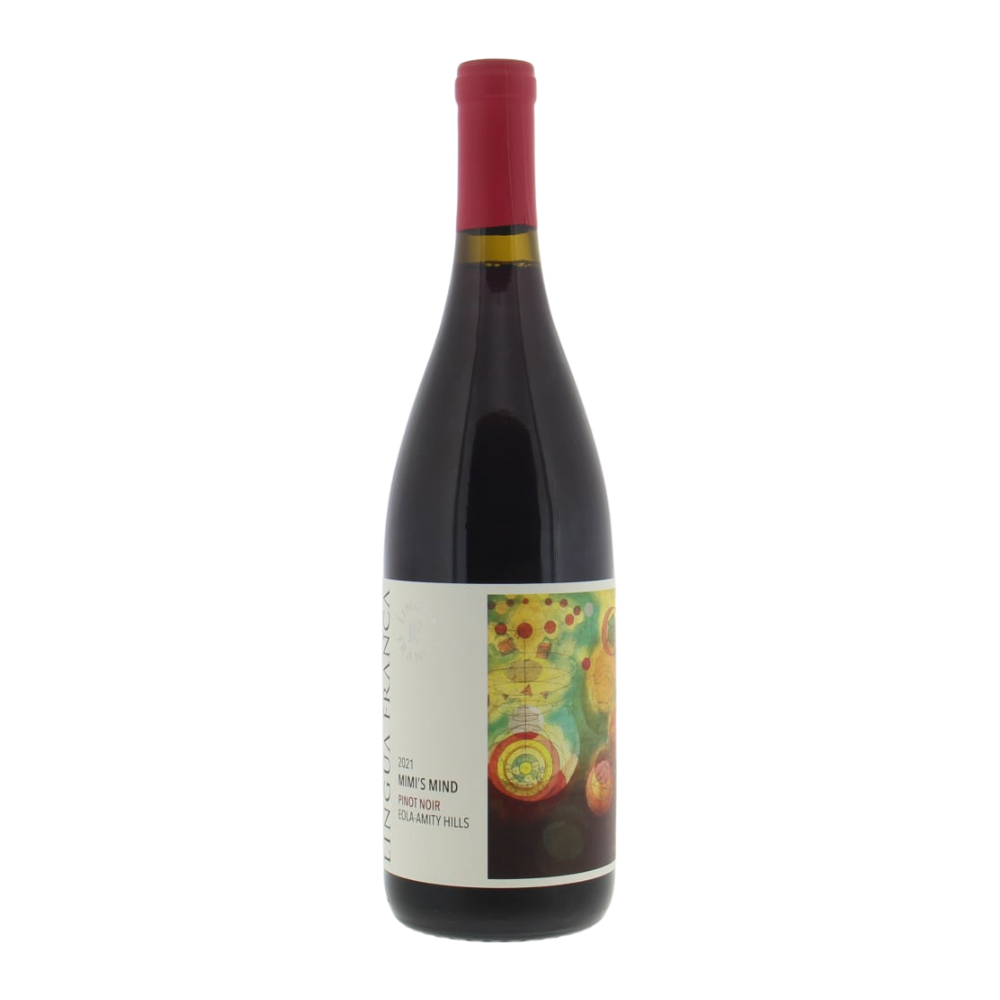 2021 Lingua Franca Mimi's Mind Pinot Noir in a white background