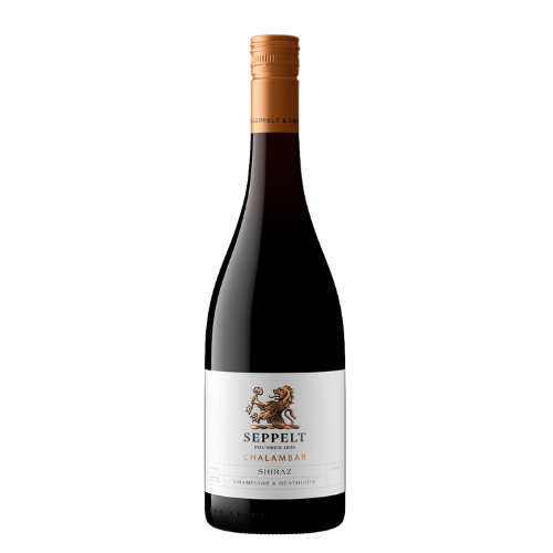 2021 Seppelt Chalambar wine bottle on a white background