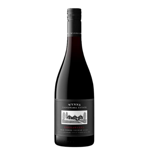 2021 Wynns Coonawarra Estate Old Vines wine bottle on a white background