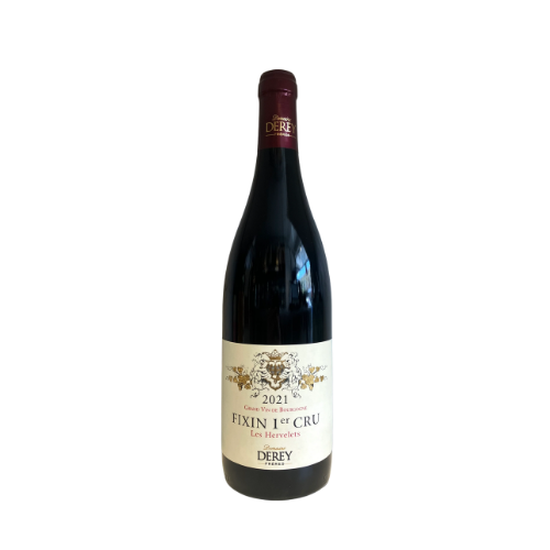Derey Fixin Les Hervelets Rouge 2021 Premier Cru Burgundy red wine bottle in white background