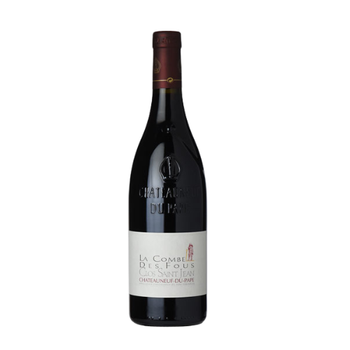 Clos Saint Jean Châteauneuf-du-Pape La Combe des Fous Rouge 2022 red wine bottle in white background
