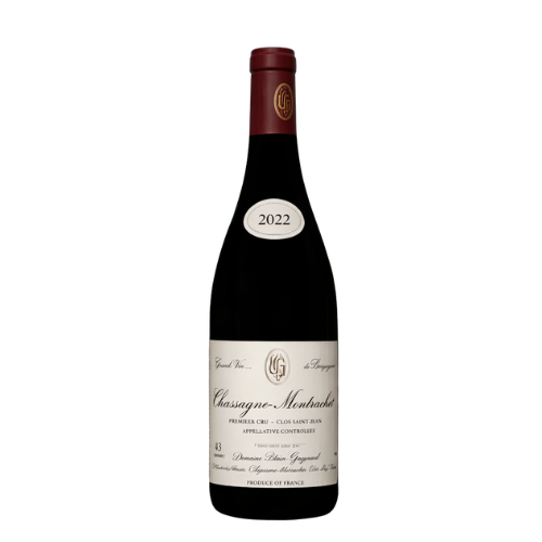 A bottle of 2021 Blain-Gagnard – Chassagne-Montrachet “Clos Saint-Jean” Rouge in white background