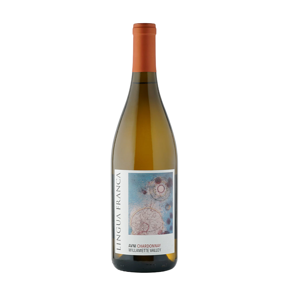 2022 Lingua Franca Avni Chardonnay in a white background