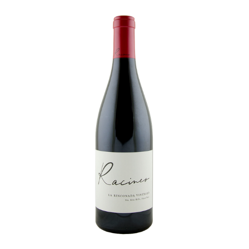 Racines La Rinconada Pinot Noir 2022 red wine bottle on a white background